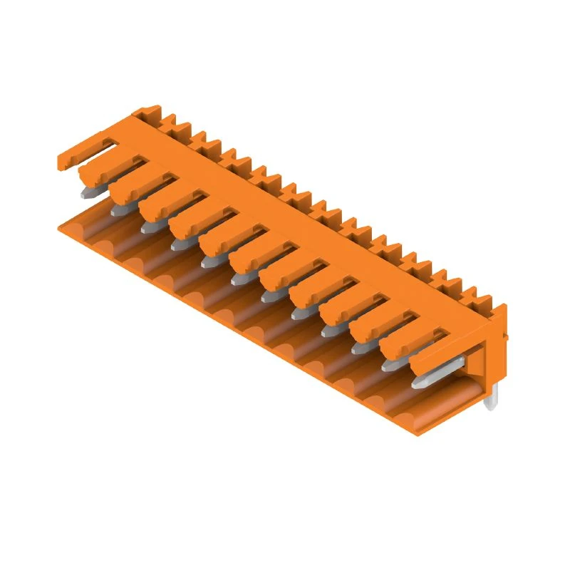 1597310000-SL 3.50/12/90 3.2SN OR BX PCB birləşdiricisi, kişi başlıq, açıq tərəf, THT lehim bağlantısı, 3,50 mm, Qütblərin sayı: 12, 90°, Lehim pininin uzunluğu (l): 3,2 mm, konservləşdirilmiş, narıncı, qutu