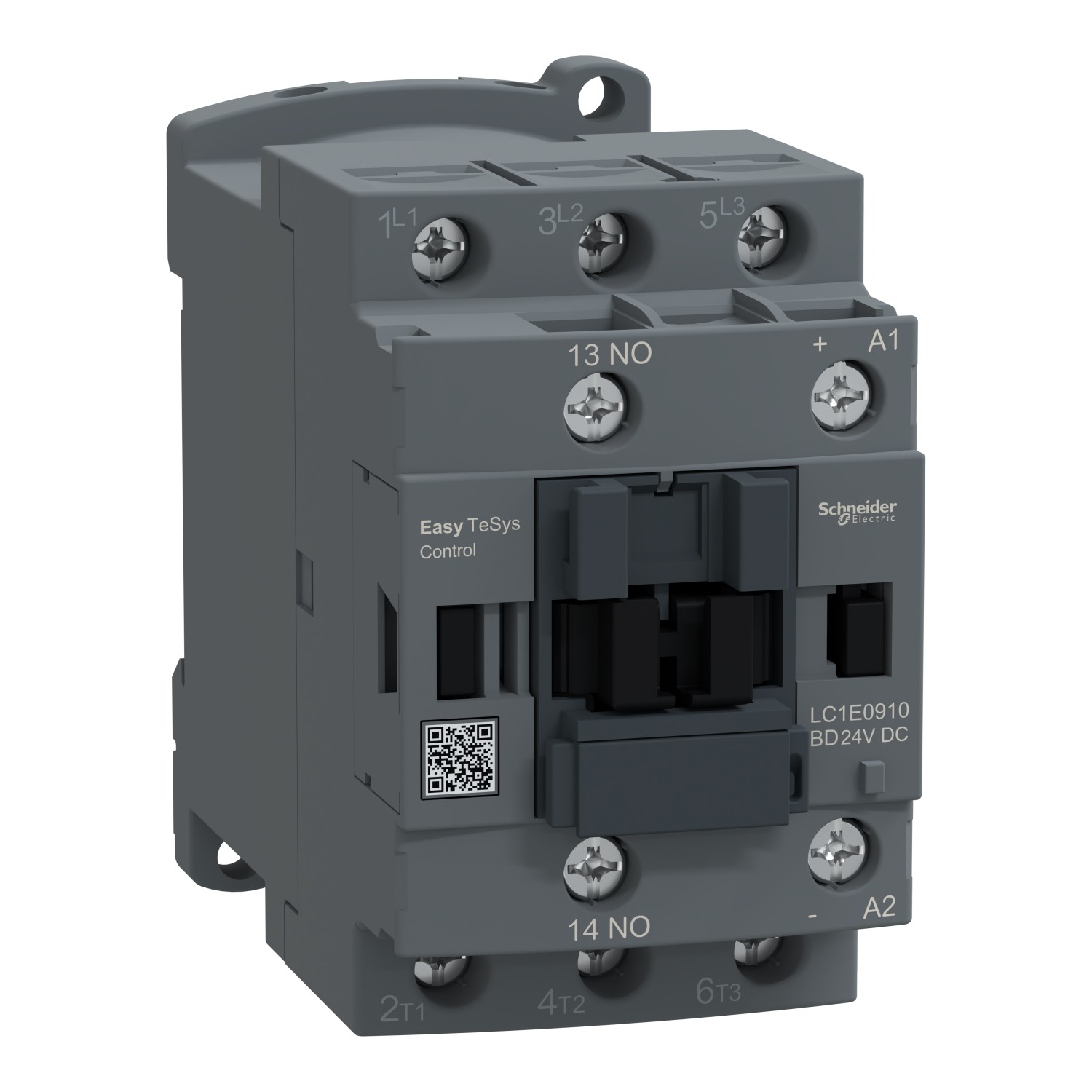 LC1E0910BD-Contactor,Easy TeSys Control,LC1E,3P(3NO),AC-3/AC-3e,<=440V,9A,24V DC coil,1 NO auxiliary contact
