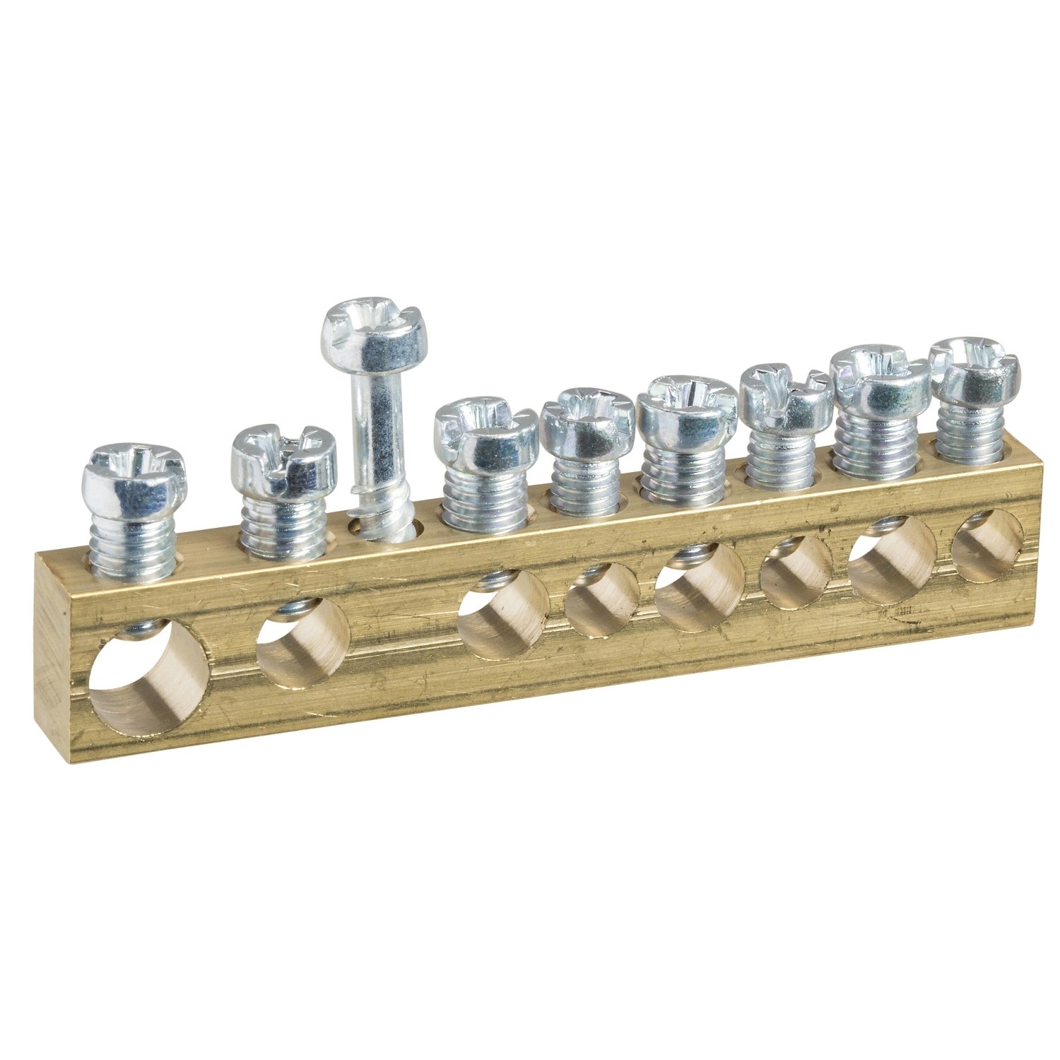 MIP99038-Earth terminal block, Resi9 MP, screw terminals, 8 holes, 1x16 mm² + 3x6 mm² + 4x10 mm²
