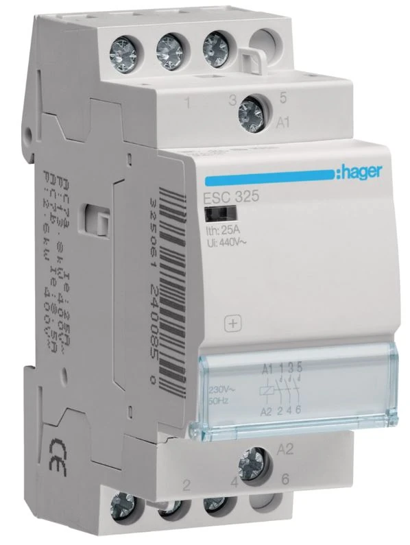 ESC325-Hager 25A 2 Module Contactor 3 NO Contacts