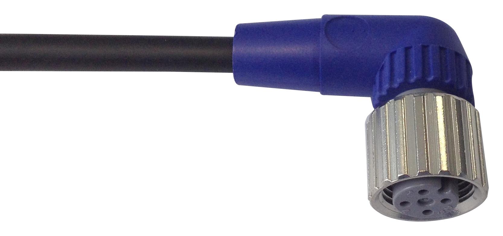 XS2F-LM12PVC4A2M-Sensor Cable, 90° M12 Receptacle, Free End, 4 Positions, 2 m, 6.6 ft, XS2F-L Series