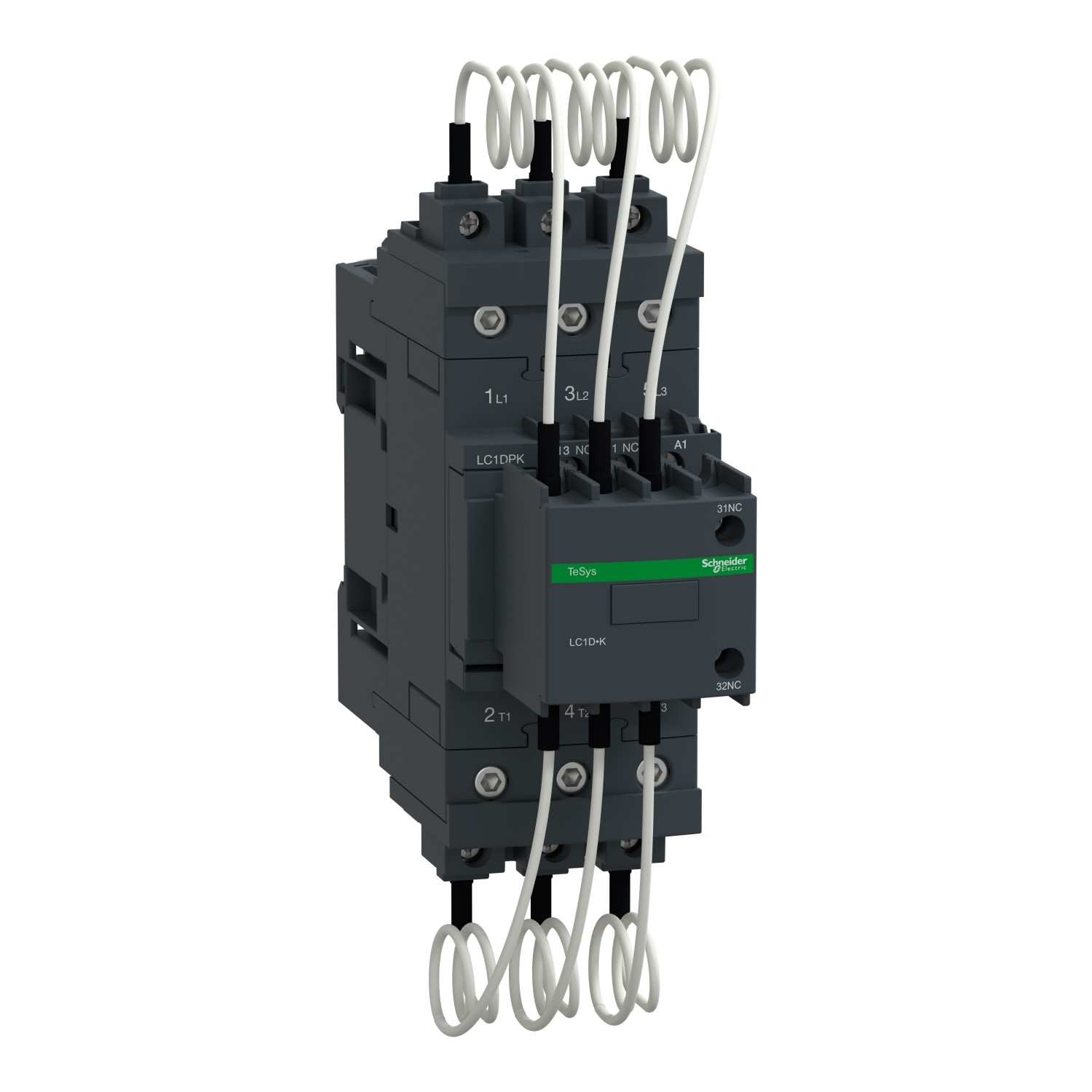 LC1DPKM7-Capacitor contactor, Tesys Deca, 30kVAR at 400/415V 50Hz, 220V AC 50/60Hz coil, EverLink BTR screw terminals