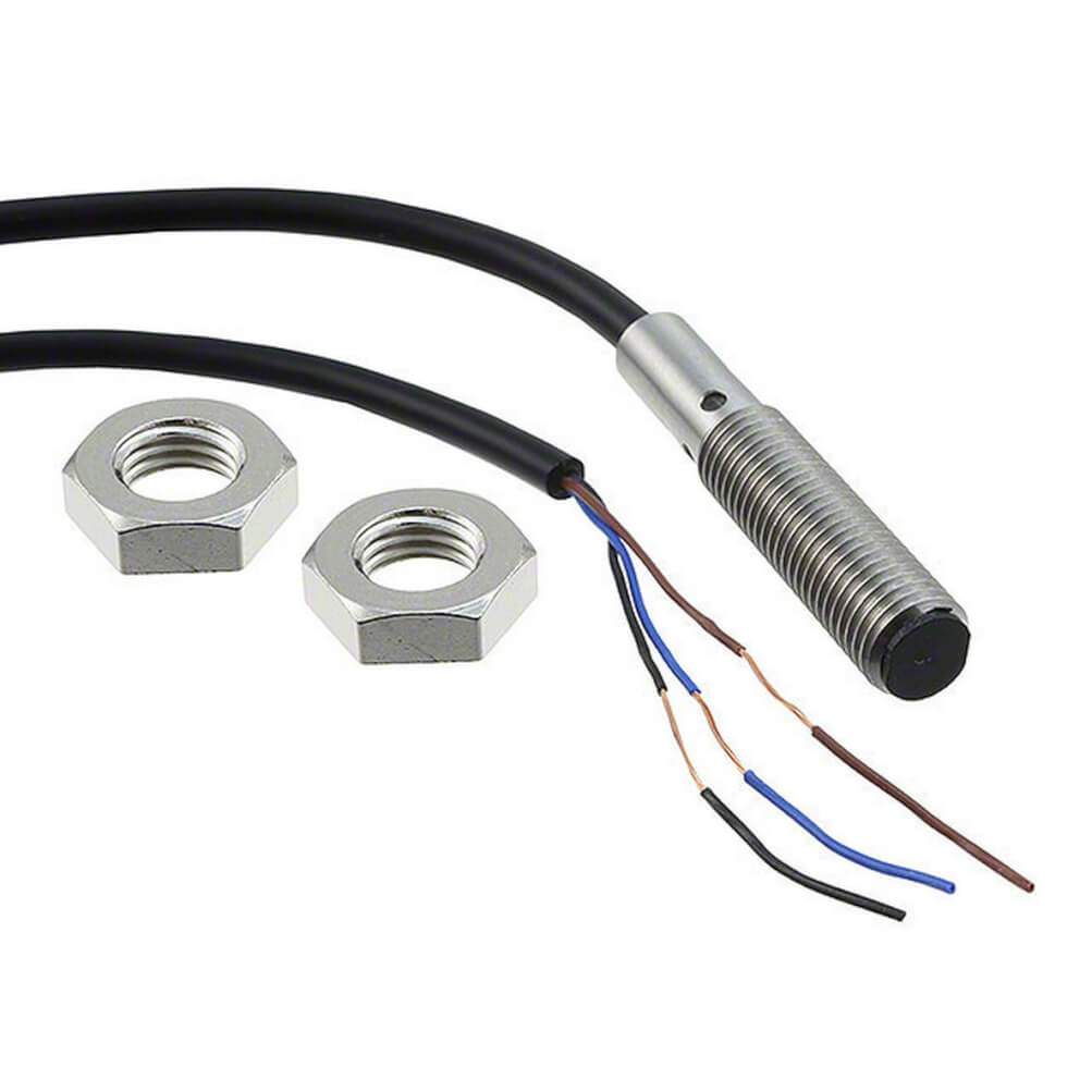 E2B-S08KS02-WP-B1-2M-Proximity sensor, inductive, stainless steel, short body, M8, shielded, 2 mm, DC, 3-wire, PNP NO, 2 m cable