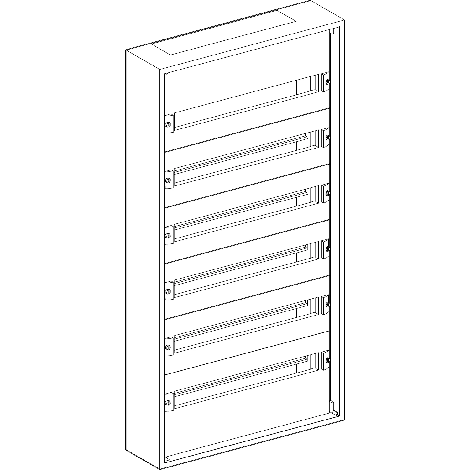 LVS08006-Wall mounted enclosure, PrismaSeT G Pack 160, W 555mm, H 1080mm (6R), IP30, with front plates, for modular devices