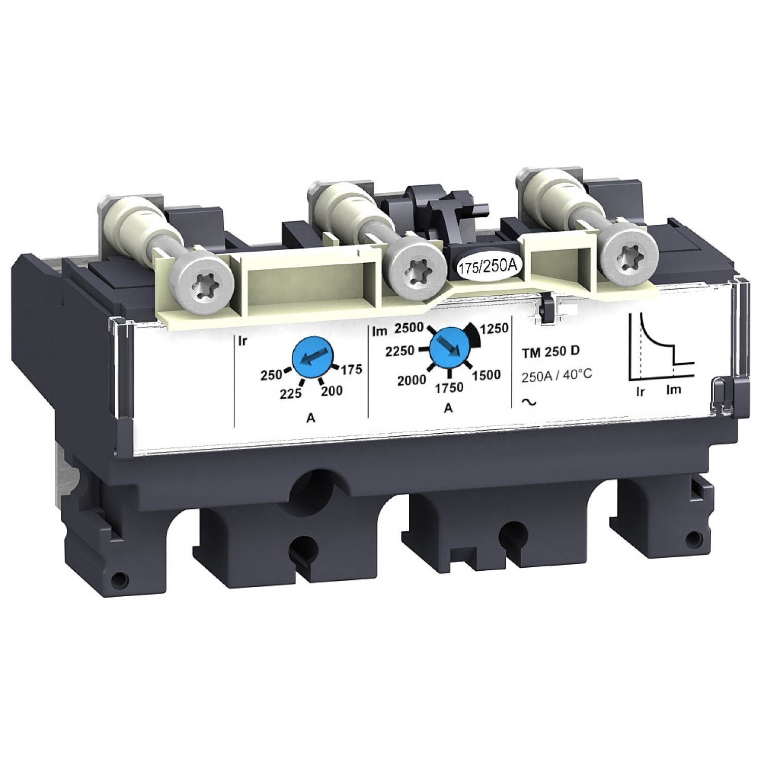 LV430431 - Trip unit TM125D for ComPact NSX 160/250 circuit breakers, thermal magnetic, rating 125 A, 3 poles 3d