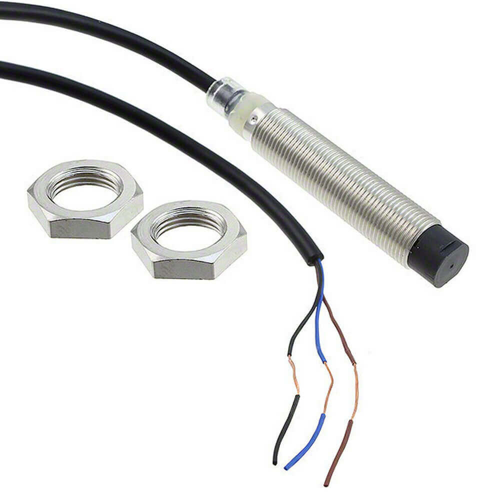 E2B-M12LN08-WP-C1-2M-Proximity sensor, LITE, inductive, nickel-brass, long body, M12, unshielded, 8 mm, DC, 3-wire, NPN-NO, 2 m cable