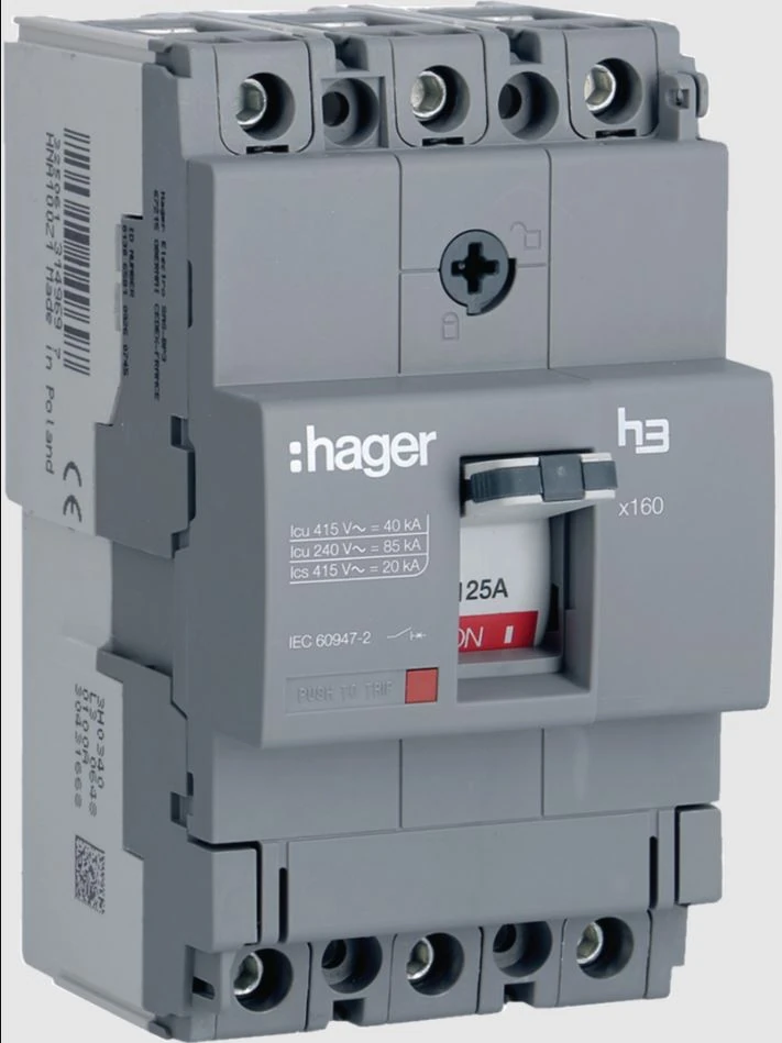 HNA125Z-Moulded Case Circuit Breaker h3 x160 TM FIX 3P3D 125A 40kA CTC