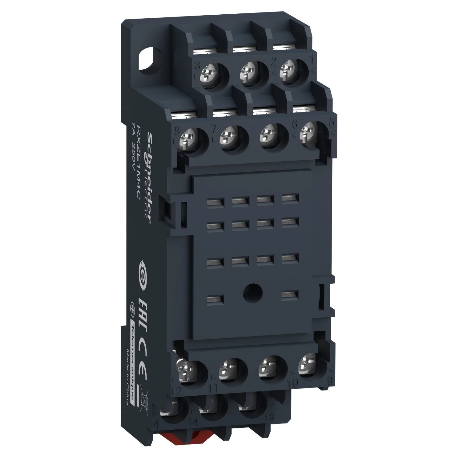 RXZE1M4C-socket, Harmony Electromechanical Relays, for RXM2LB RXM4LB relays,7A, screw clamp socket, mixed contact terminal