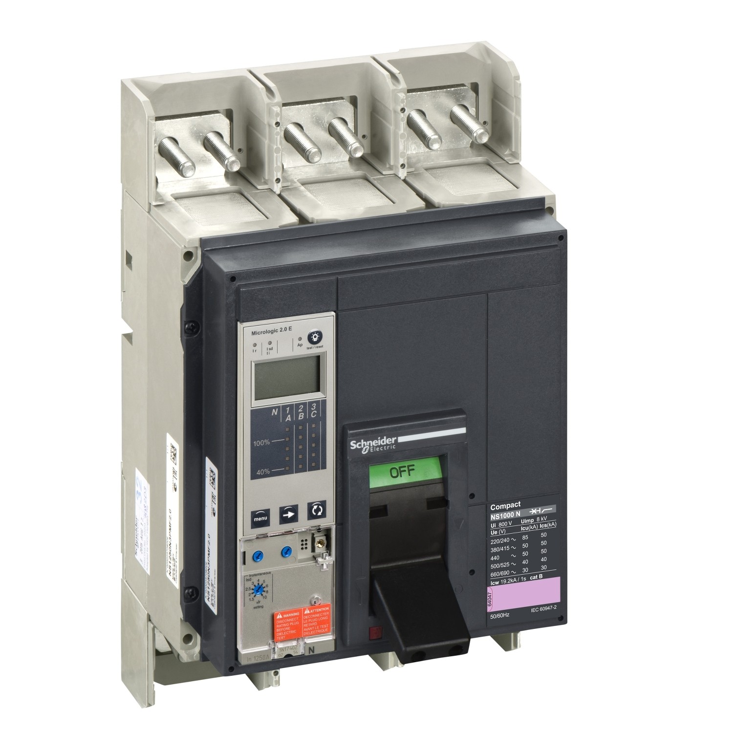 NS1000N3PEF2.0-Circuit Breaker Compact NS1000N - Micrologic 2.0 - 1000 A - 3 poles  3t