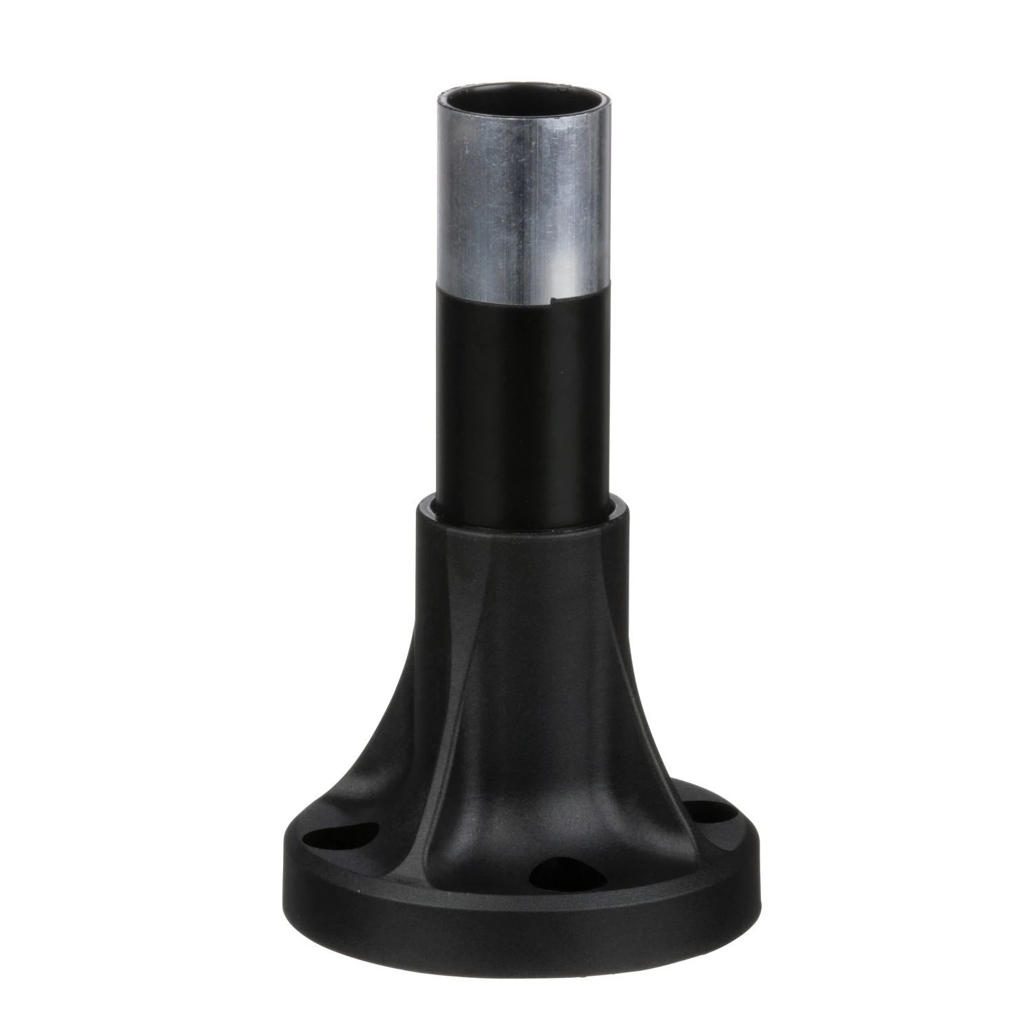 XVBZ02-Fixing base for modular tower lights, plastic, Ø70, 80mm black aluminium support tube + black fixing plate