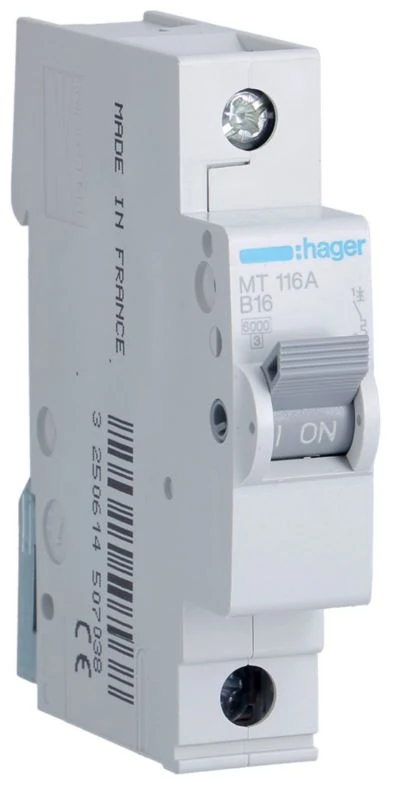 MT116A-MCB 1P 6kA B-16A 1M