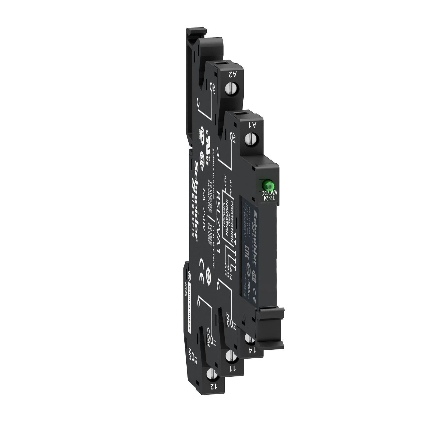 RSL1PVFU-slim interface relay, Harmony Electromechanical Relays, pre assembled, 6A, 1CO, with LED, screw connec to rs, 110V AC/DC
