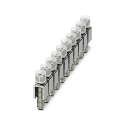 3246117-SCBI 10-5 N - Screw bridge, with insulating collar, number of positions: 10, color: silver-colored