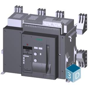 3WT8406-5UA71-0AA2-fixed-mounted circuit breaker 4-pole, size 2 In=4000A to 500V, 50/60Hz AC Icu=66kA at 500V with mechanical lockout device with tripped signaling switch with tripped indicators rear vertical connection on top and bottom Overcurrent relea