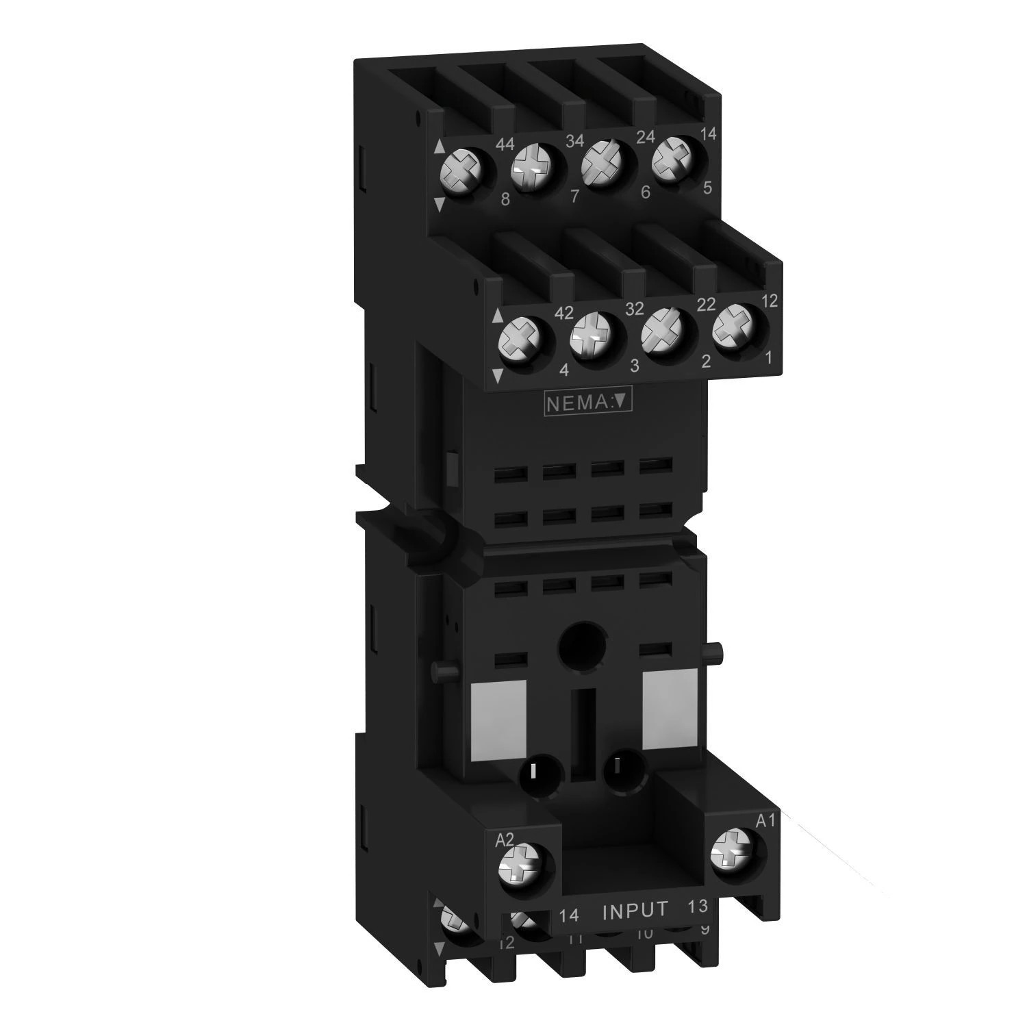 RXZE2M114M-Socket, mixed contact, relay type RXM2 RXM4, connector connection, 250 V AC