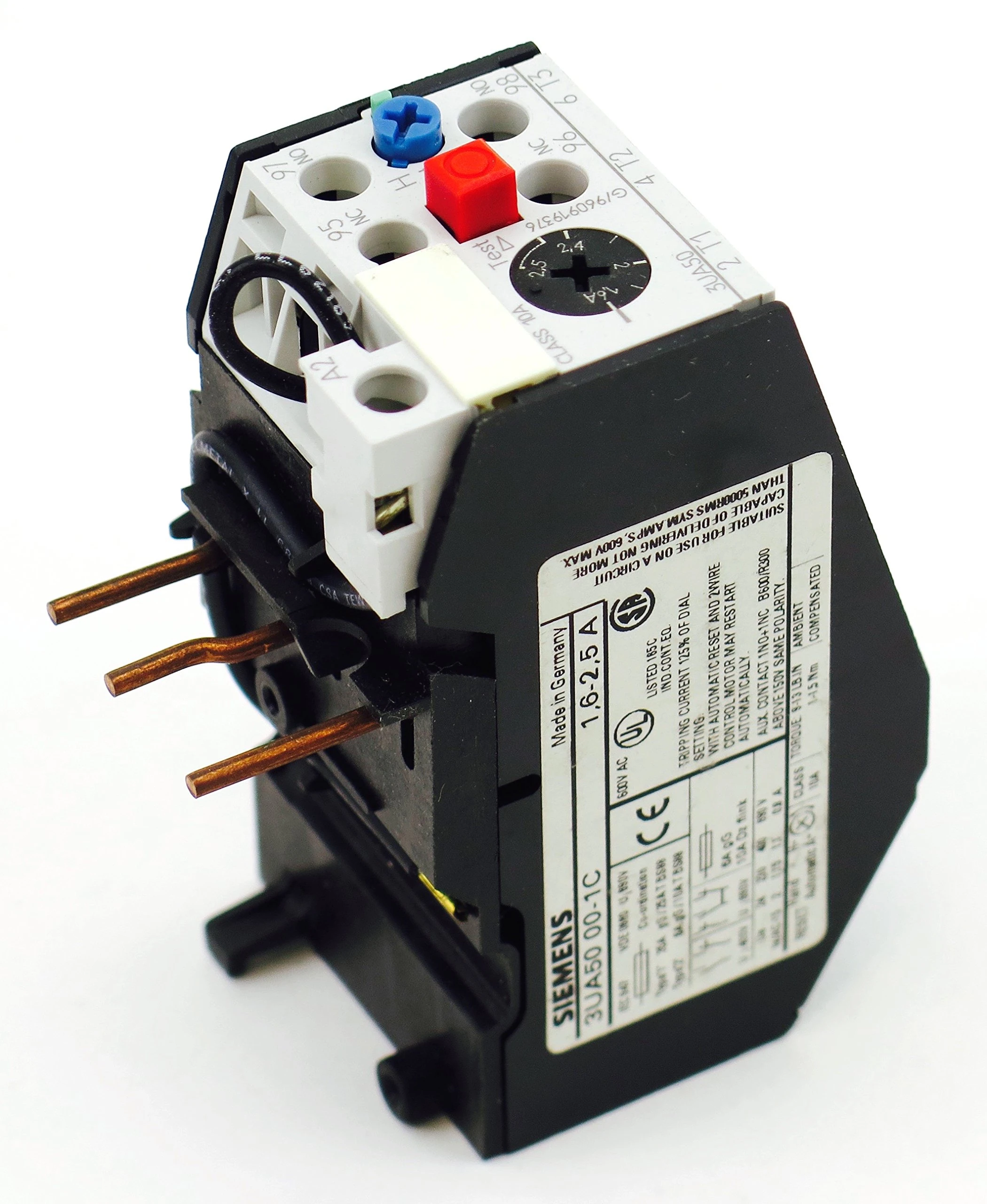 3UA5000-1C-THERMAL.DELAYED OVERLOAD RELAY F.MOUNTG.ONTO CONTACT./STARTERS 1.6 TO 2.5A, 1NO+1NC