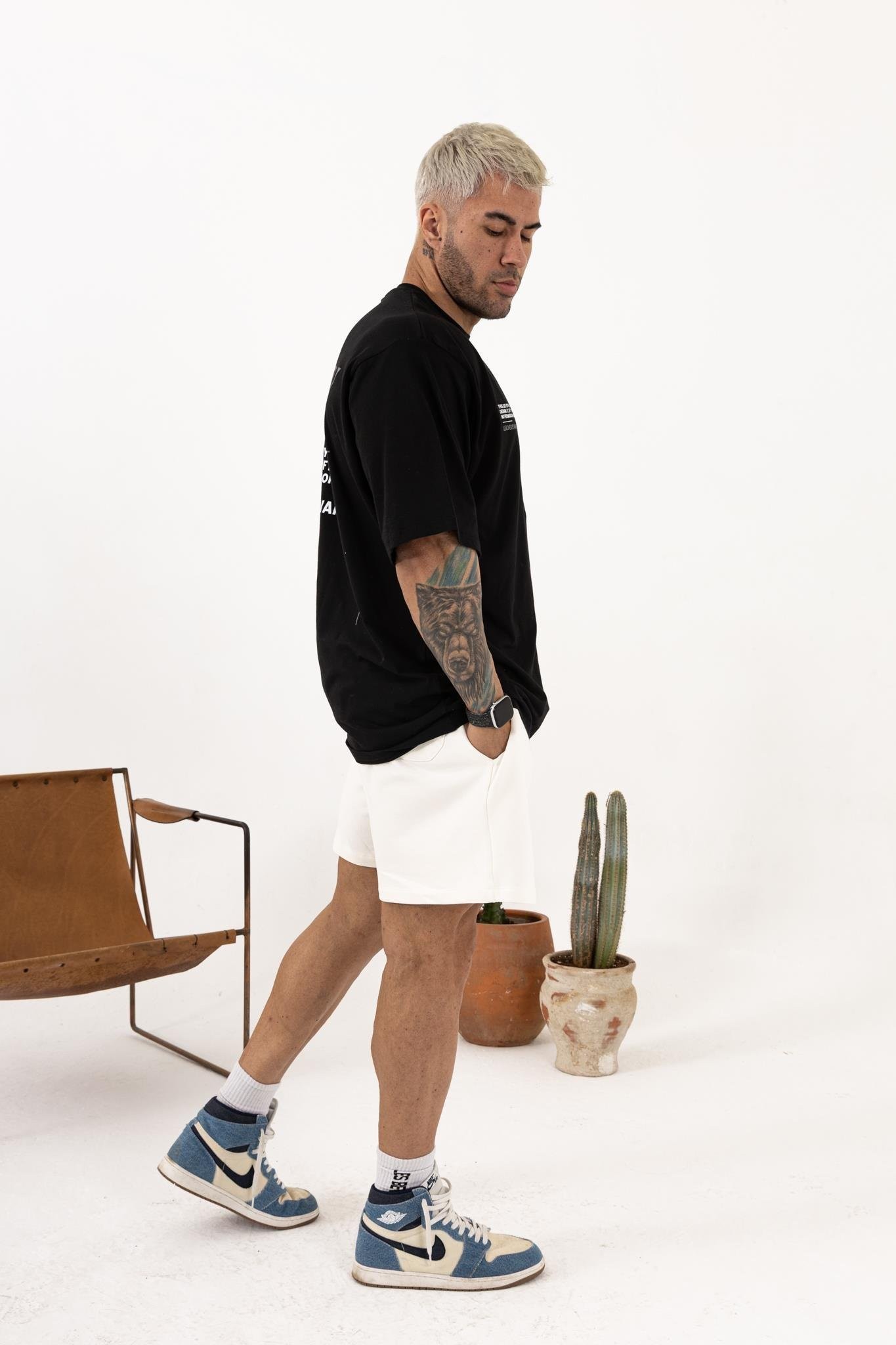 Stay Sharp Oversize Siyah T-Shirt – Erkek Günlük Spor Tarz