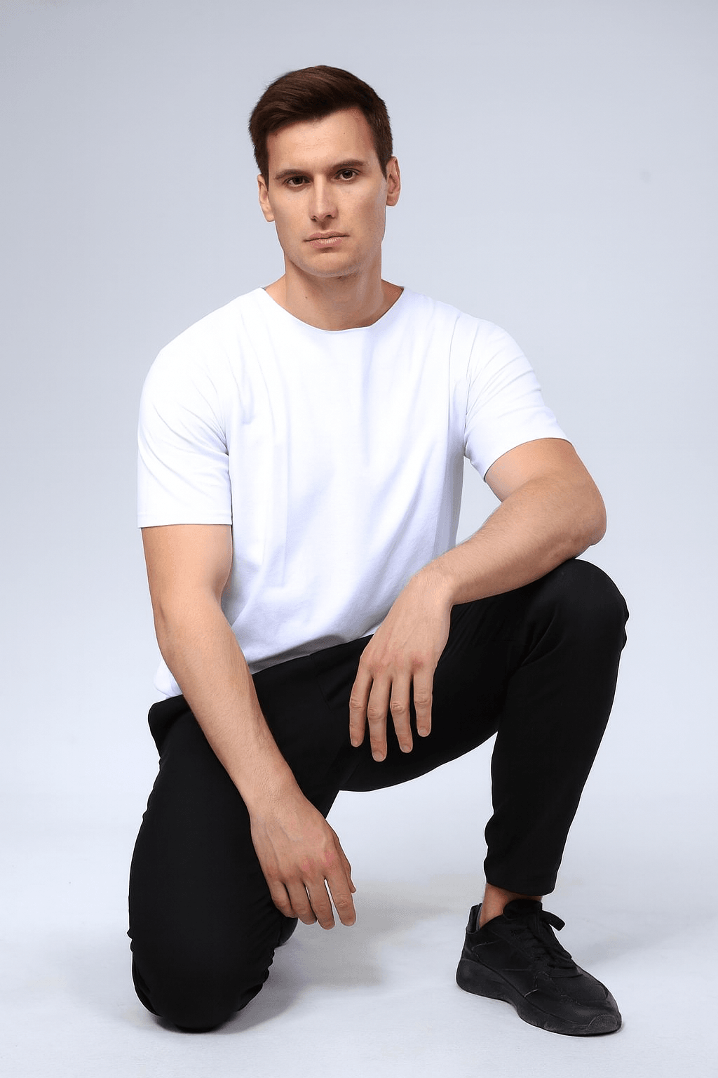 QuickPrep Beyaz Basic Erkek Tişört – Slim Fit | Günlük ve Spor Kullanım