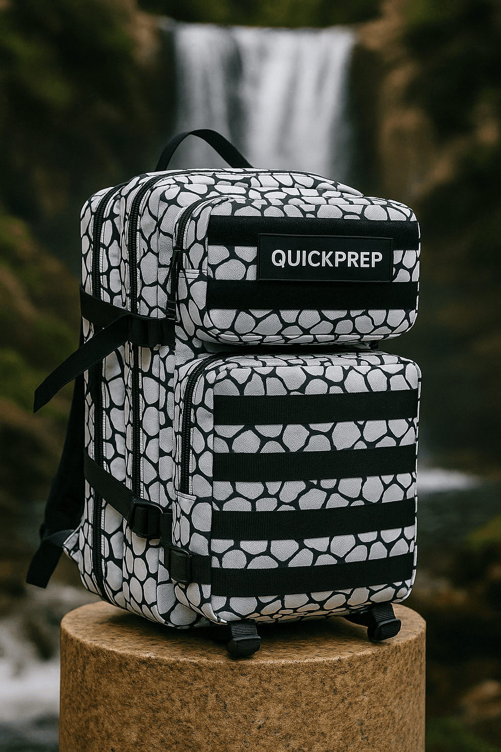 45L Taş Desenli Outdoor Sırt Çantası | Su Geçirmez, Çok Gözlü – QuickPrep