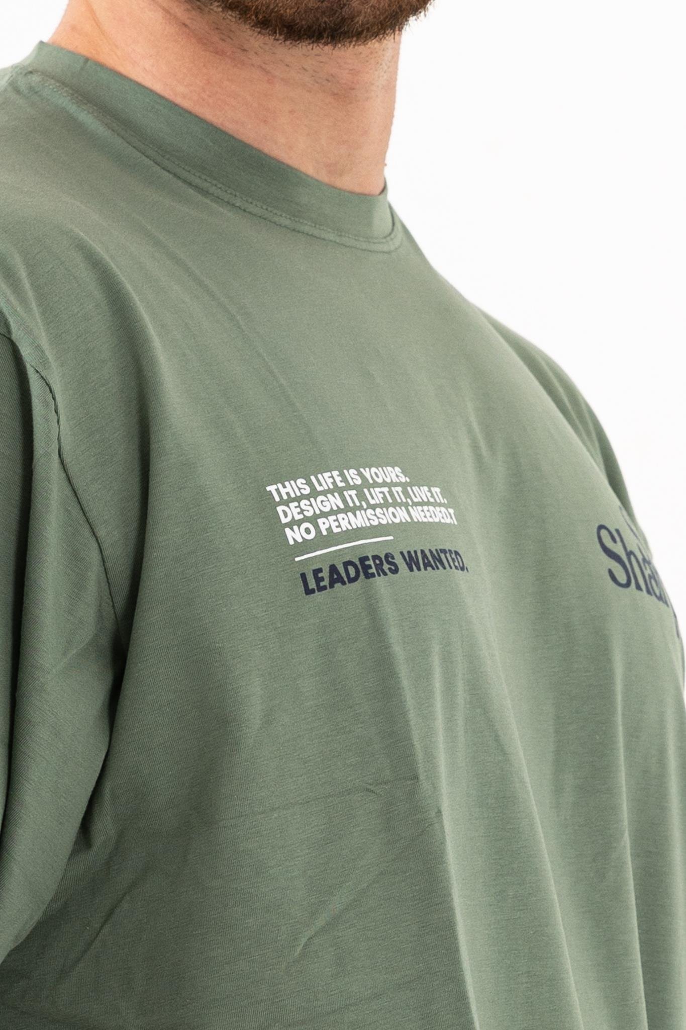 Stay Sharp Oversize Yeşil T-Shirt – Erkek Günlük Stil %100 Pamuk