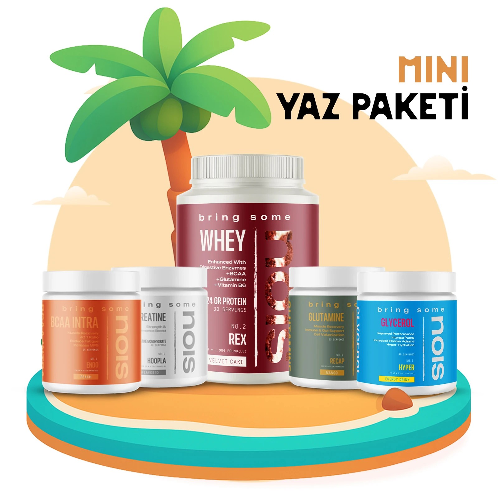 Bring Some Mini Yaz Paketi - Whey Protein, BCAA, Kreatin, Glutamin, Glycerol | Sporcu Destek Seti