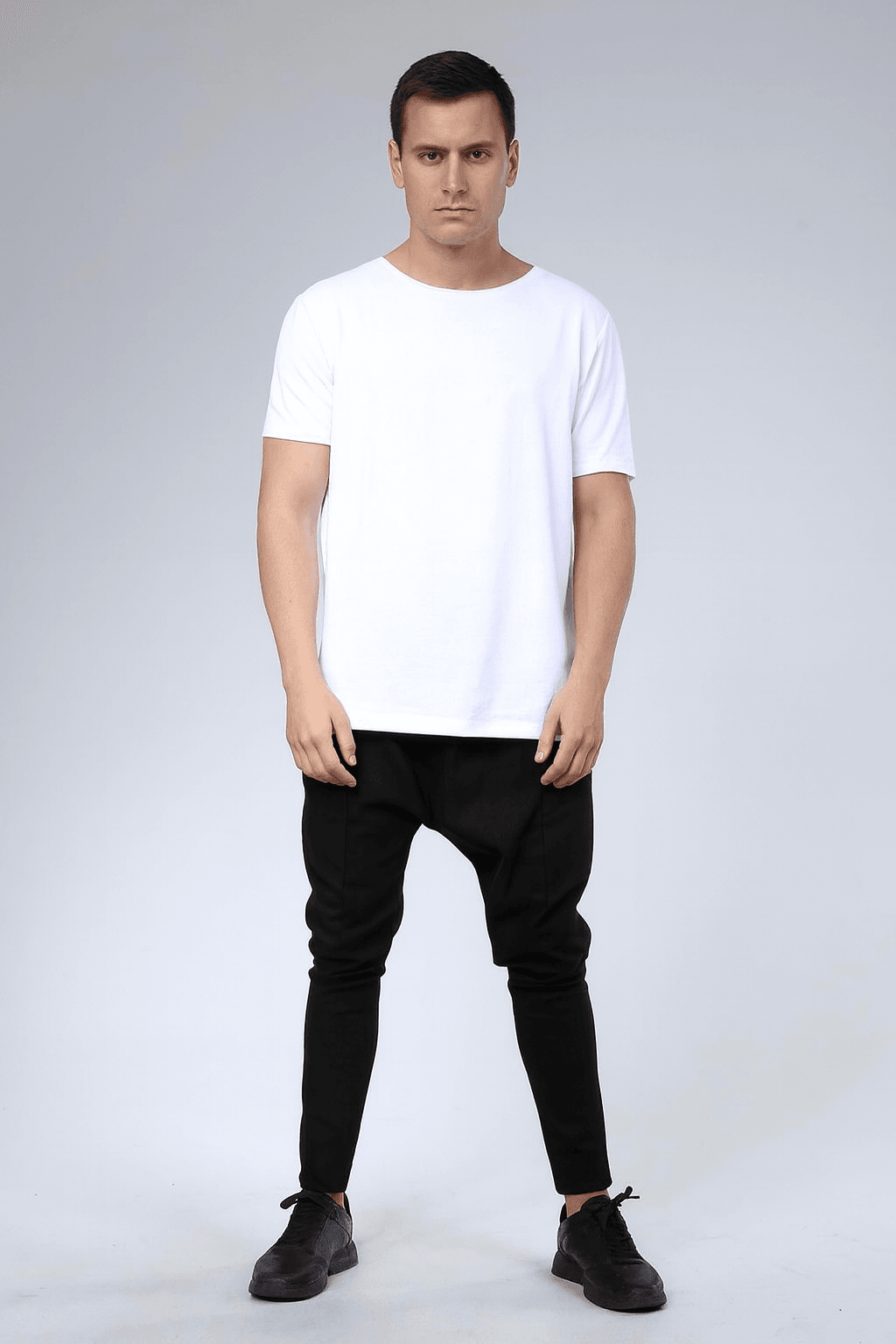QuickPrep Beyaz Basic Erkek Tişört – Slim Fit | Günlük ve Spor Kullanım