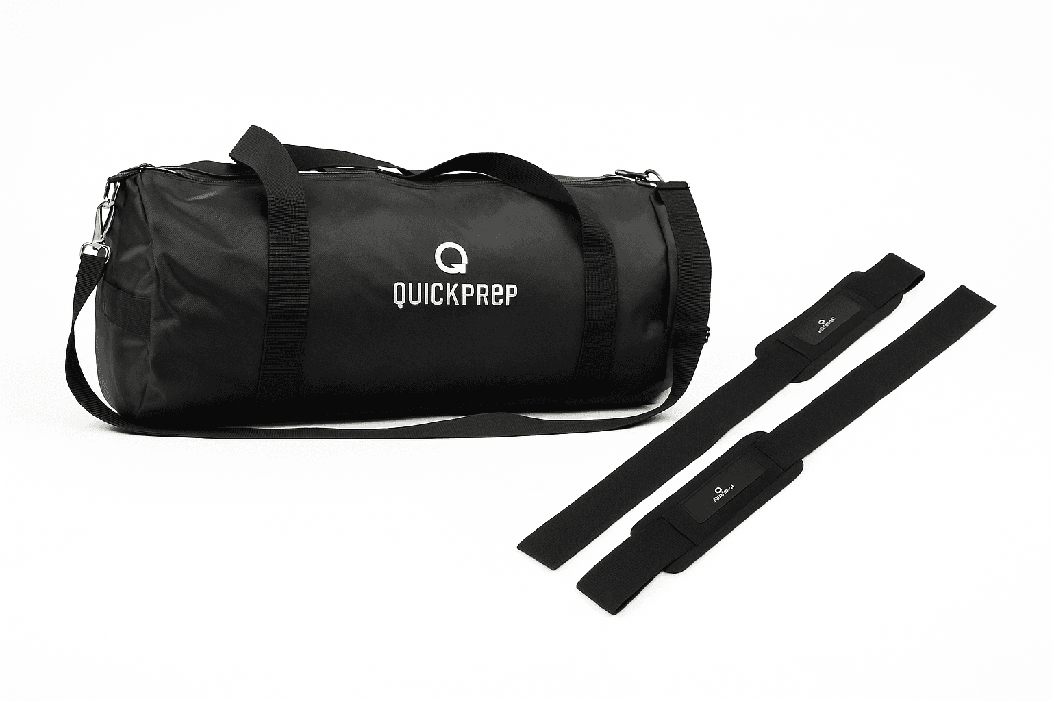 QuickPrep 45L Siyah Spor ve Seyahat Çantası + HEDİYE STRAPS | Suya Dayanıklı