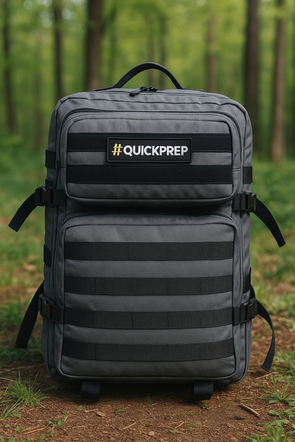 45L Gri Taktik Sırt Çantası | Outdoor, Kamp, Spor & Günlük Kullanım | #QuickPrep Patchli