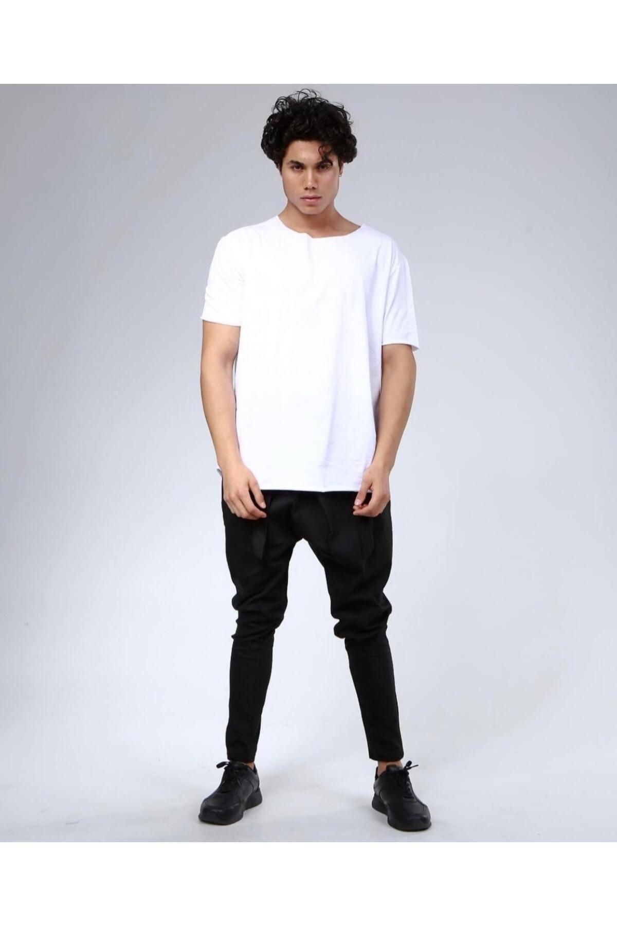 QuickPrep Beyaz Basic Erkek Tişört – Slim Fit | Günlük ve Spor Kullanım