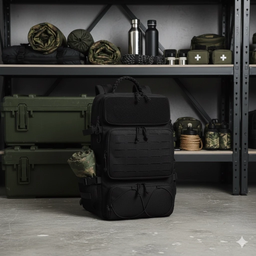 QuickPrep 45L Taktik & Spor Sırt Çantası | Su Geçirmez Premium Seri - Siyah