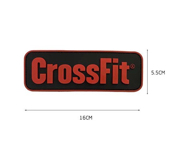 CrossFit Logolu Büyük Boy Silikon Patch – 16x5,5 cm Spor Çanta Yaması