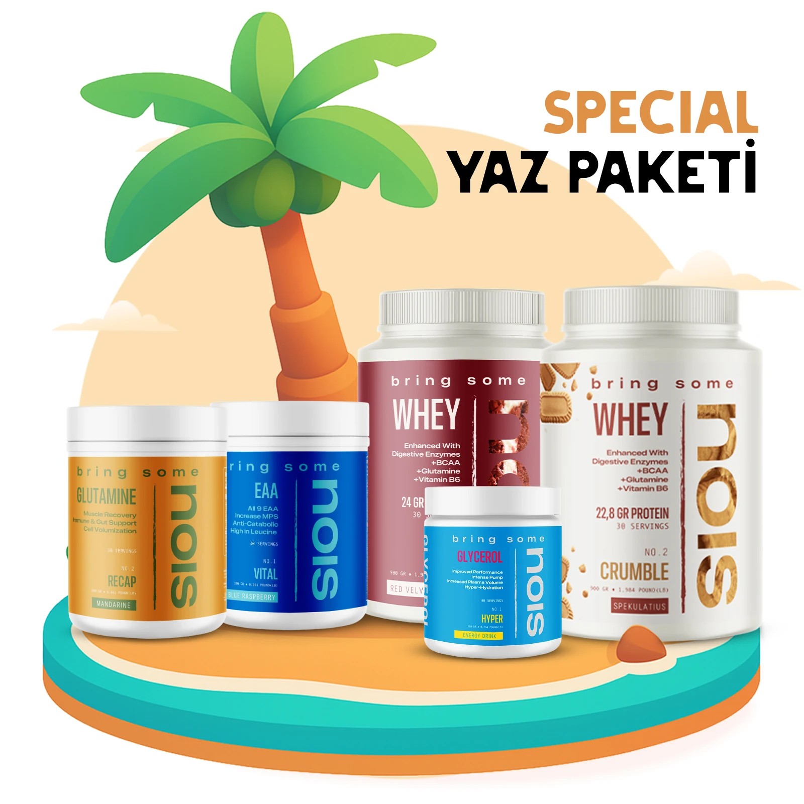 Bring Some Special Yaz Paketi - Whey Protein, EAA, Glutamin, Glycerol | Yaz Formu Destek Seti