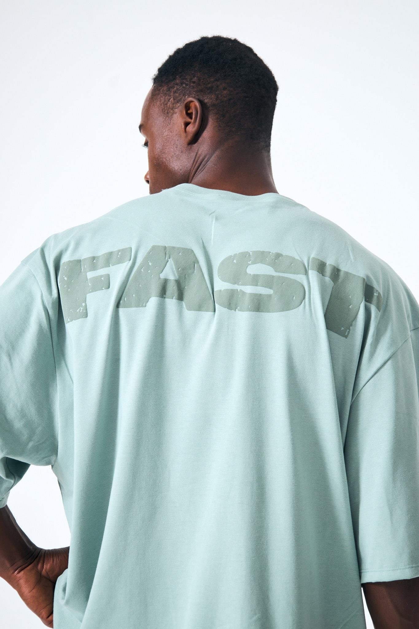 “Fast” Arka Ve Ön Kabartma Baskılı Oversize - Yeşil