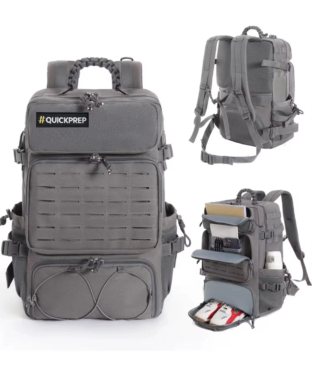 45L Premium Gri Taktik Askeri Sırt Çantası – Su Geçirmez, Dayanıklı, Kamp ve Outdoor Seyahat Çantası