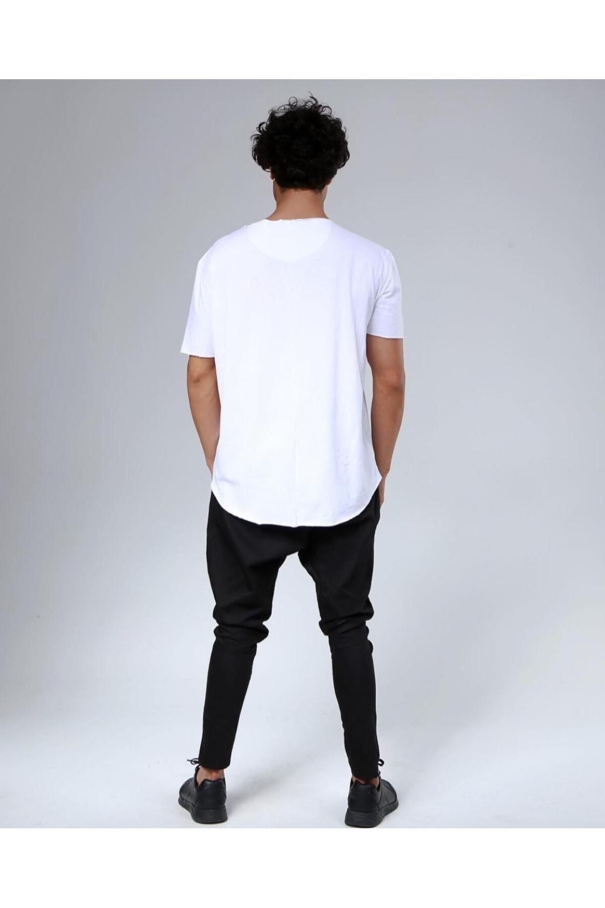 QuickPrep Beyaz Basic Erkek Tişört – Slim Fit | Günlük ve Spor Kullanım