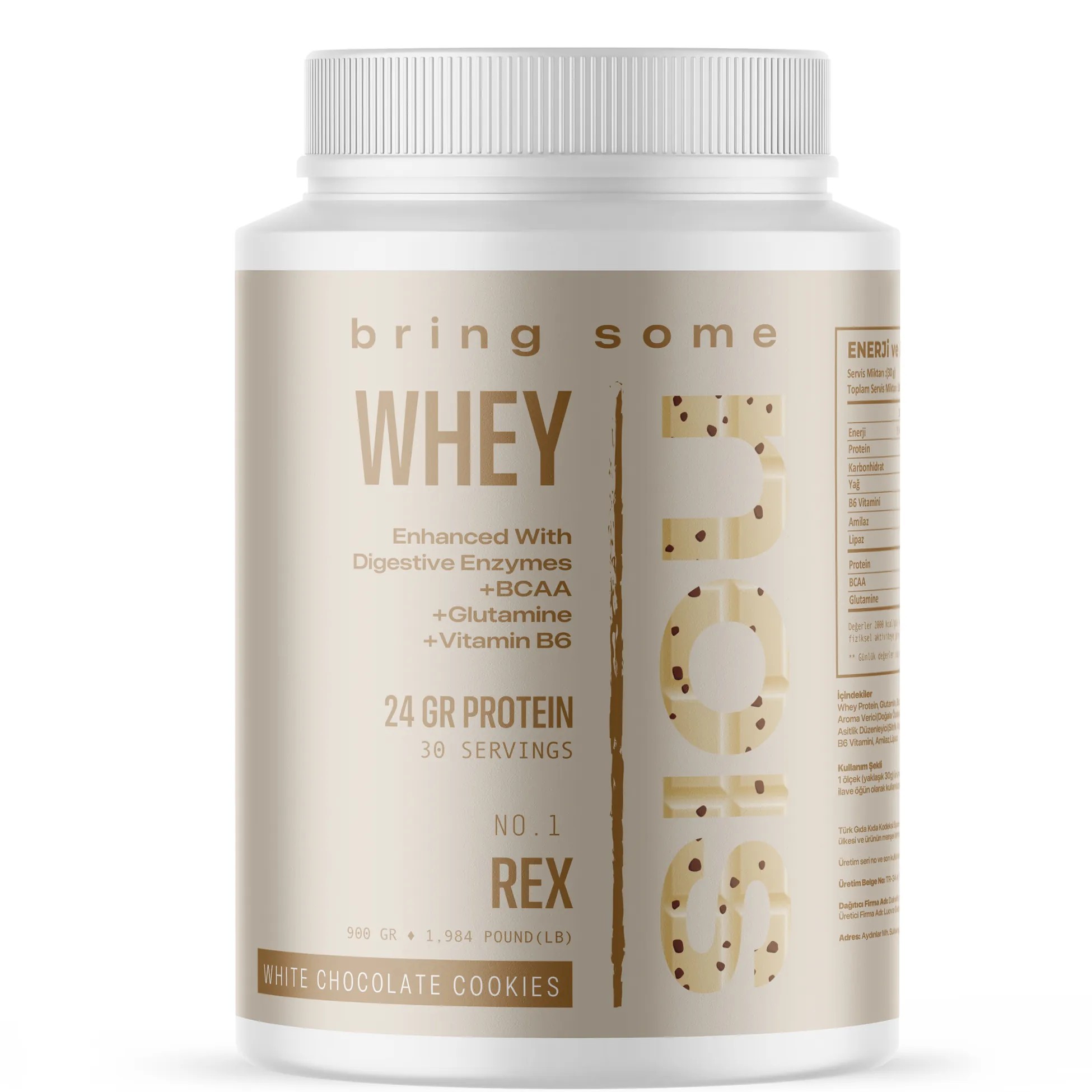 NOIS WHEY "REX 900" Beyaz Çikolatalı Kurabiye