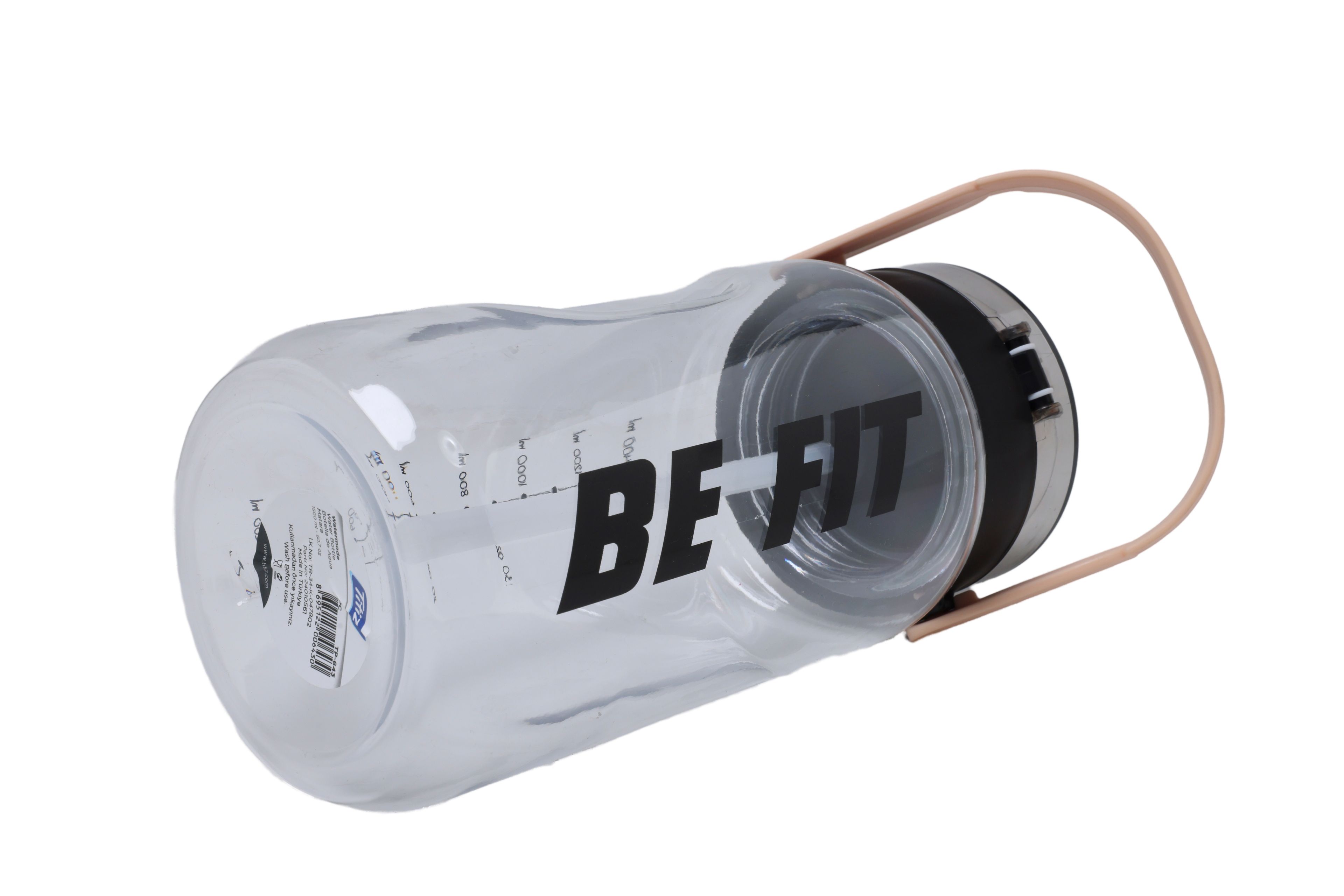 BE FIT 1.5 Liter Sports Bottle – Leak-Proof Lid, Carrying Strap Water Bottle