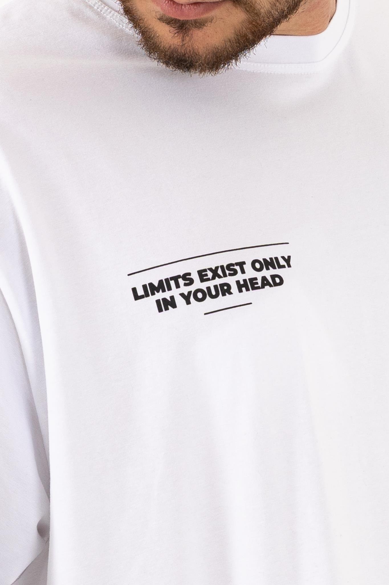 Fast Mindset Baskılı Oversize Beyaz T-Shirt – Erkek Günlük Spor Stil