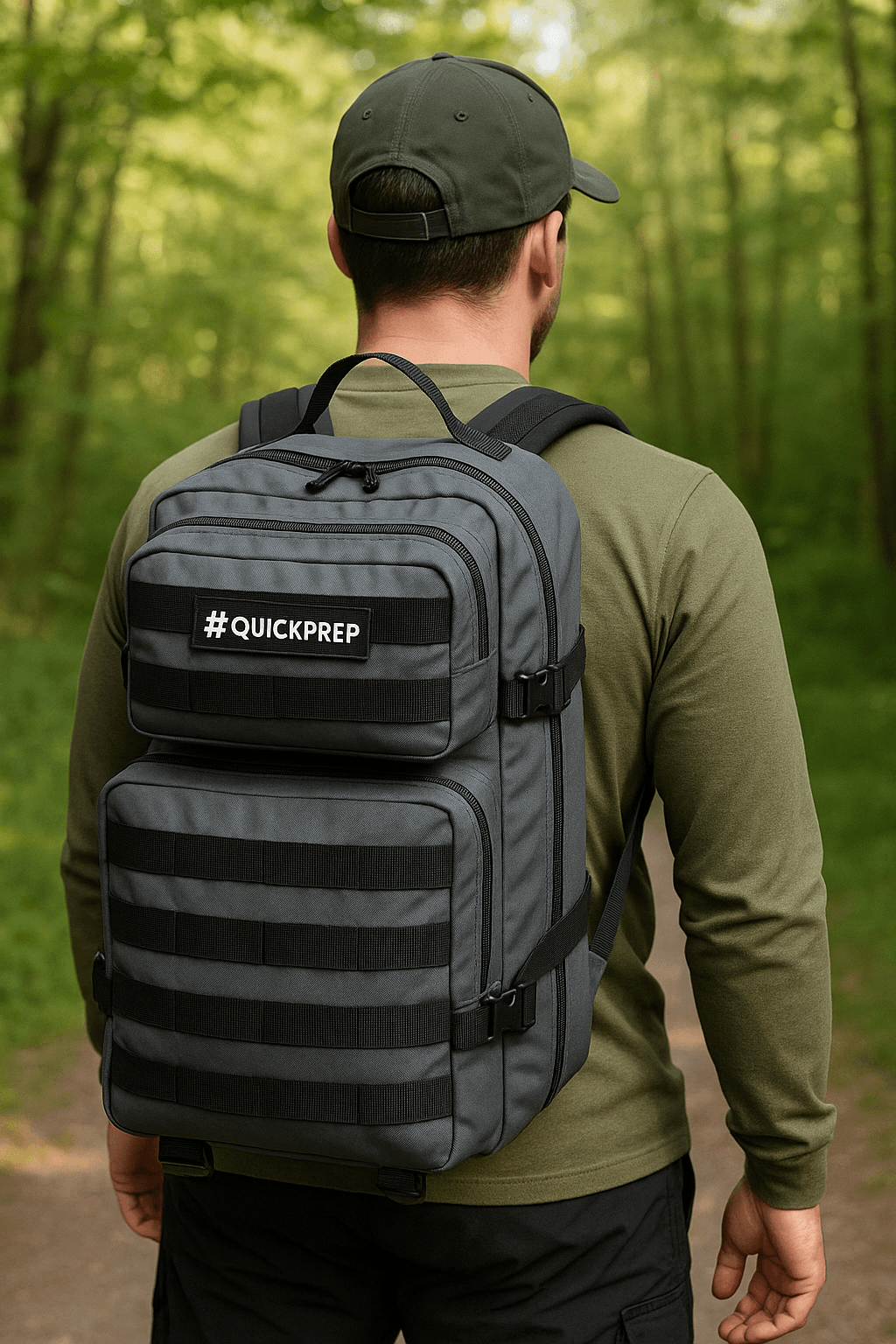 45L Gri Taktik Sırt Çantası | Outdoor, Kamp, Spor & Günlük Kullanım | #QuickPrep Patchli