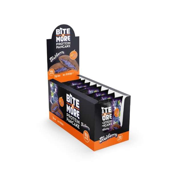 Bite & More Protein Pancake 50 GR - Blueberry - 12 Adet