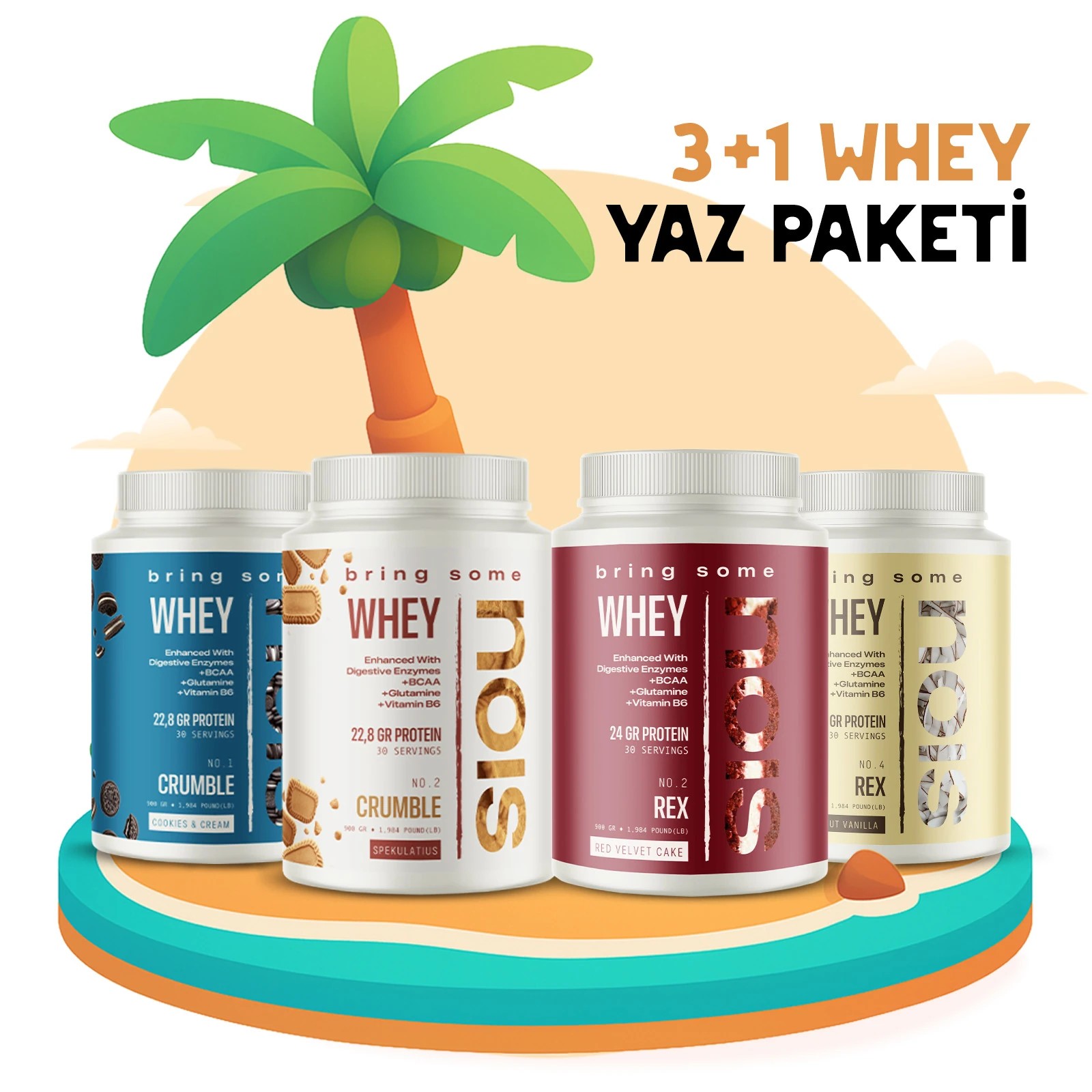 Bring Some 3+1 Whey Yaz Paketi - Çeşitli Aromalarla %100 Whey Protein Seti