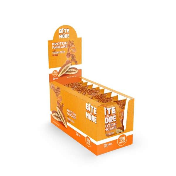 Bite & More Protein Pancake 50 GR - Caramel Cream - 12 Adet