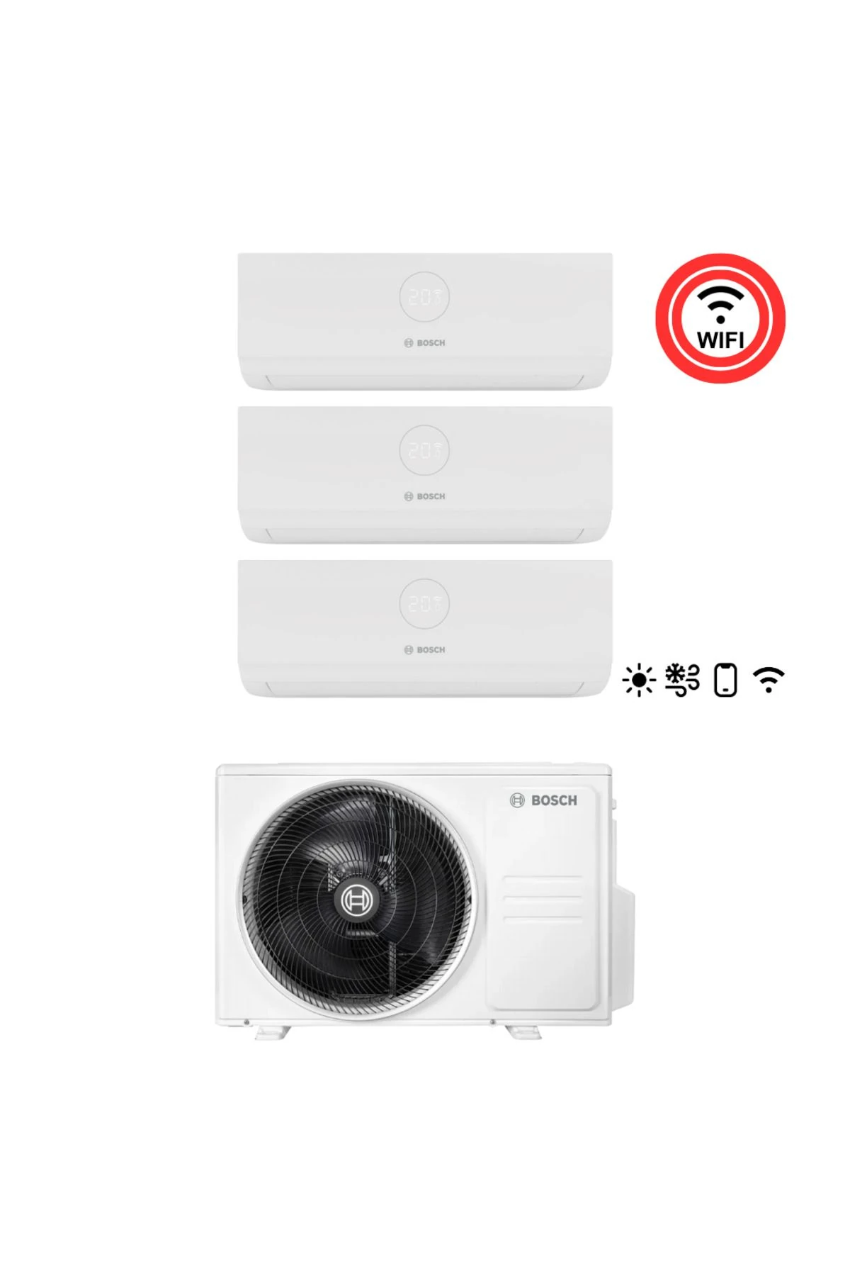 A++ 21000 1 Dış + 3 İç Ünite (3X9000 Btu) Wifi Özellikli Premium Model Multi İnverter Klima