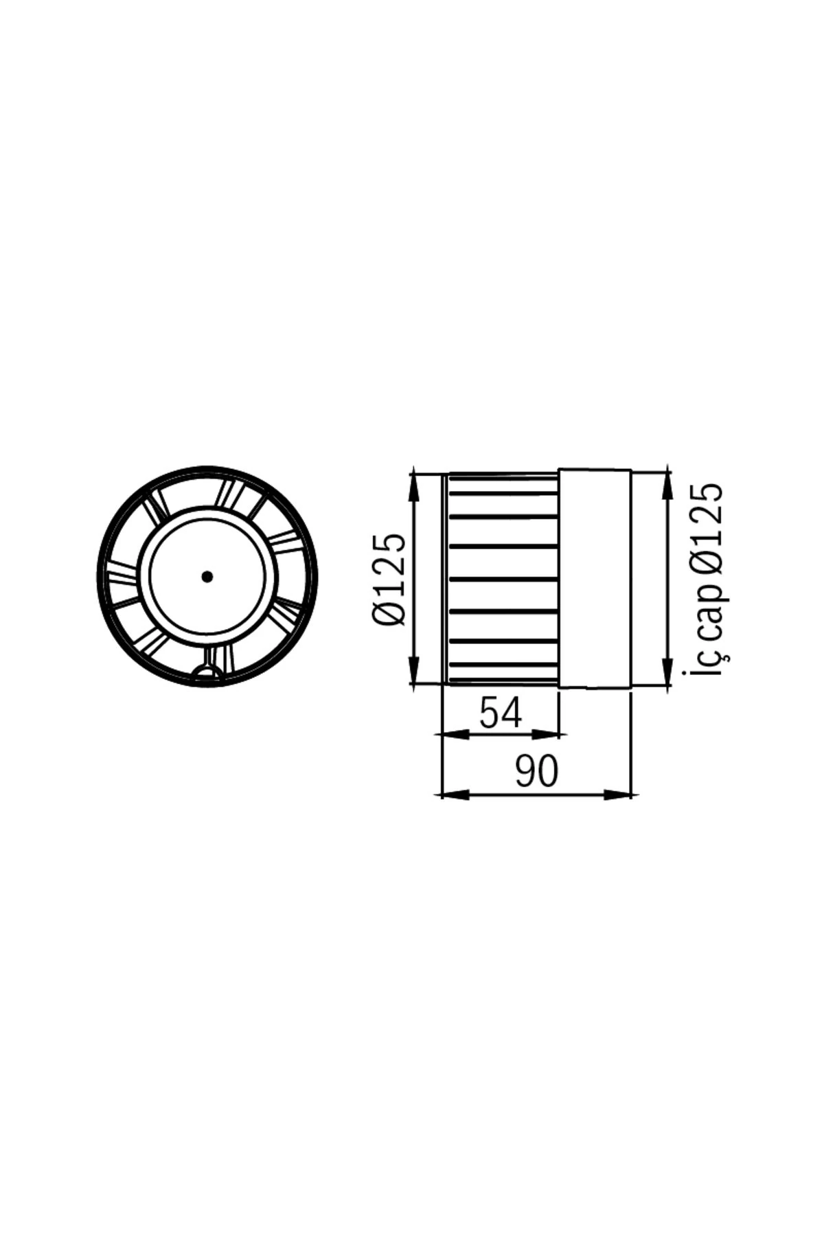 F1200 D 125 Kanal Tipi Aksiyal Fan