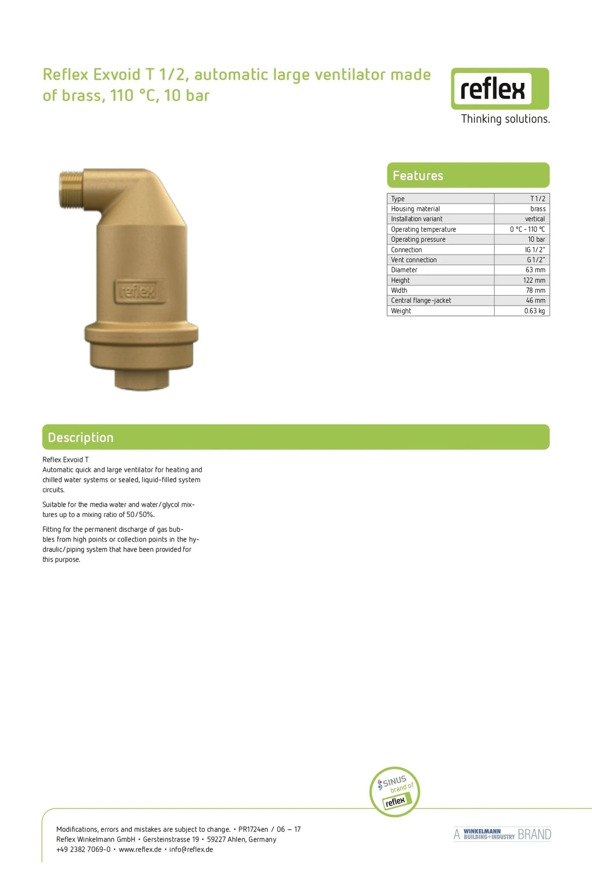 Exvoid-T 1/2 Otomatik Purjör