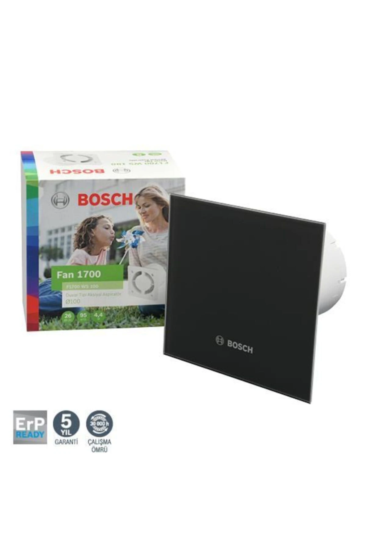 F1700 Dp125 Parlak Siyah Sessiz Banyo Aspiratörü-fanı 145m3h