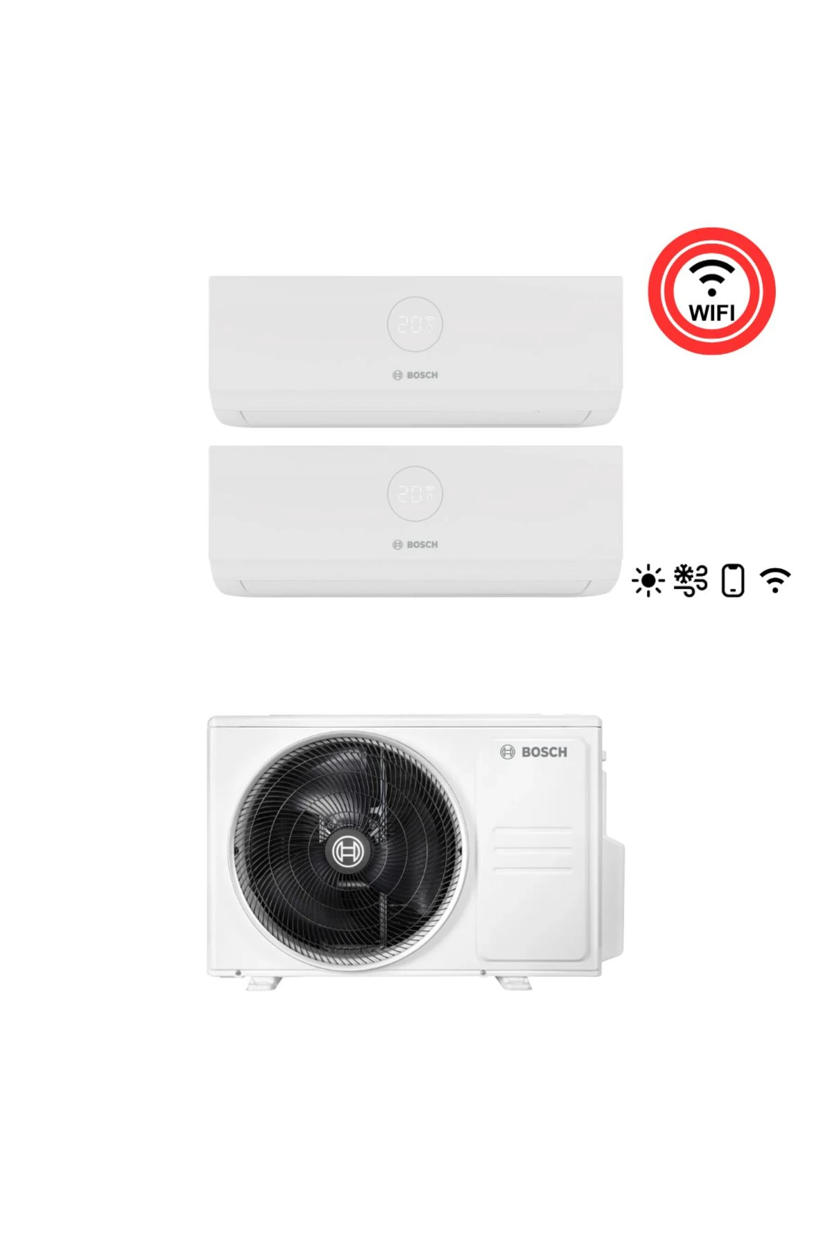 A++ 18000 1 Dış + 2 İç Ünite (2X9000 Btu) Wifi Özellikli Premium Model Multi İnverter Klima