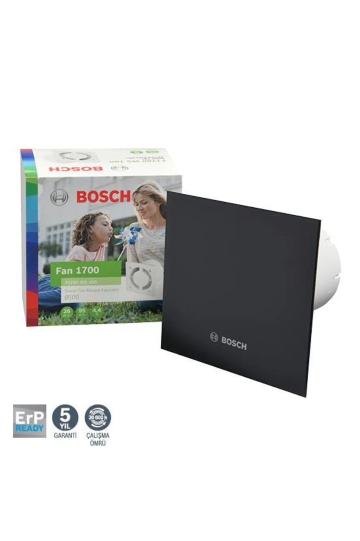 F1700 Ws Dp125 Mat Siyah Sessiz Banyo Aspiratörü-fanı 145m3h