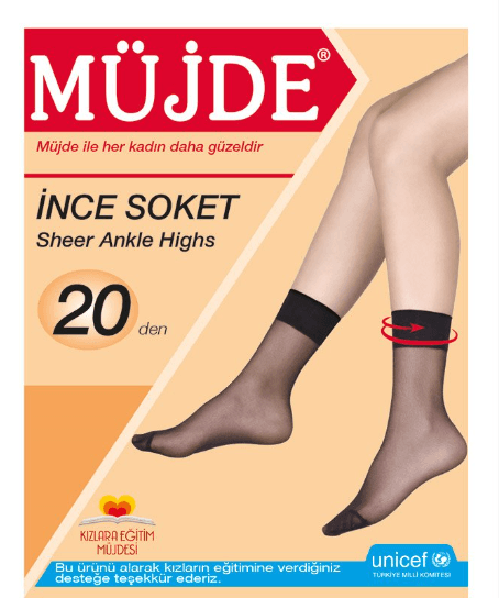 İnce Soket Çorap 20 Denye 12 VE 24 ADET