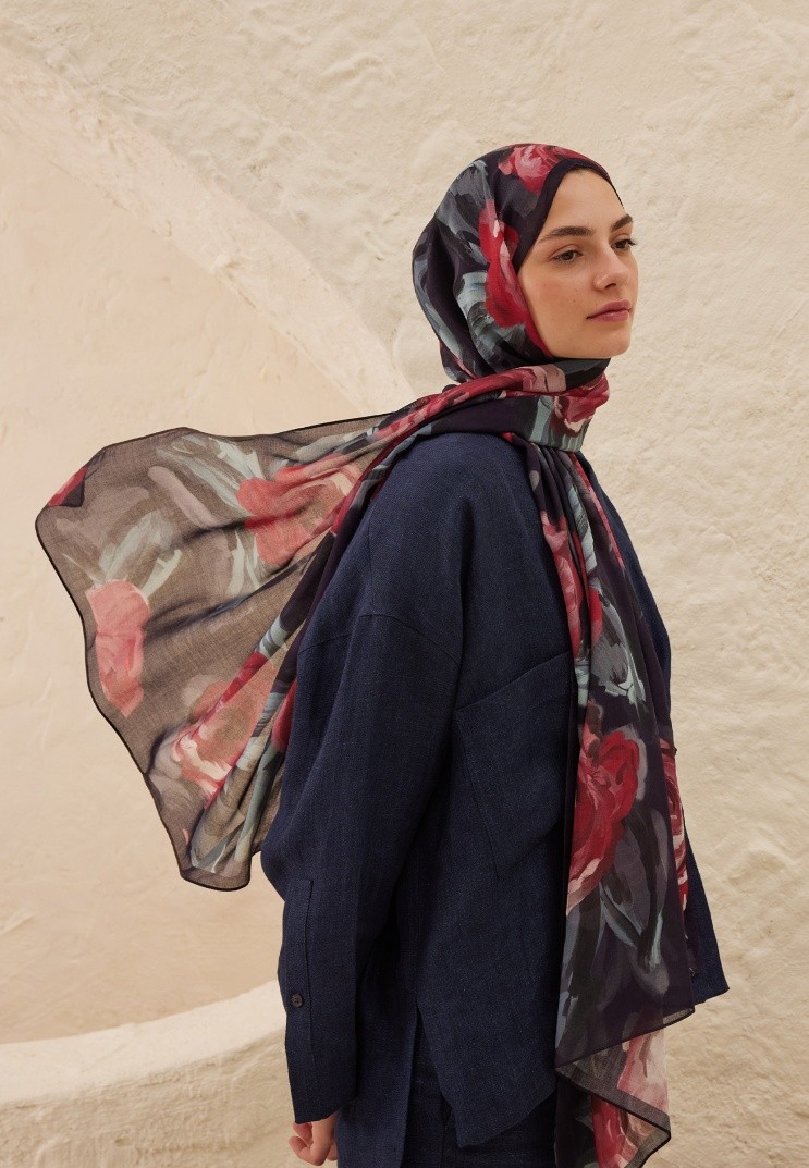 Summer Rose Rami Desen Şal